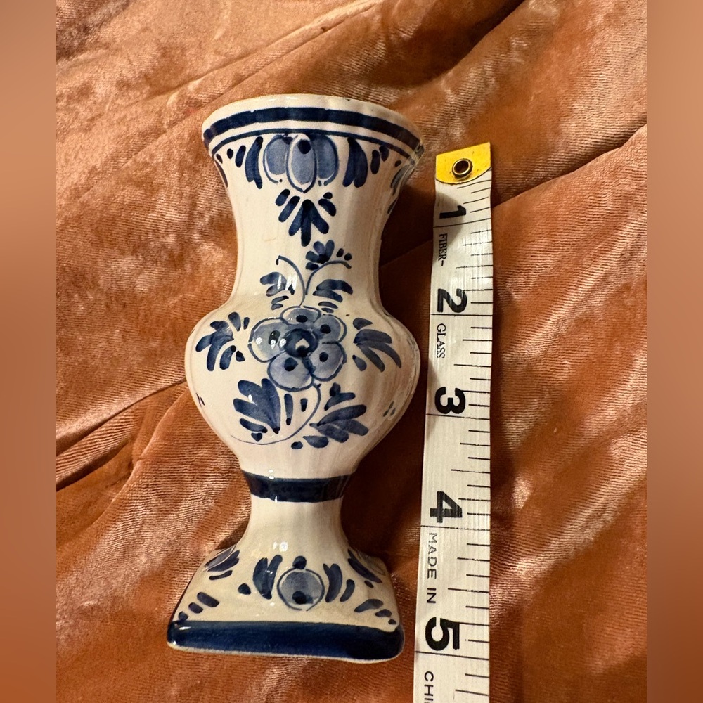 Vintage Delft Blue Hand Painted Holland Vase Netherlands Dutch Flowers Classic - Picture 5 of 5